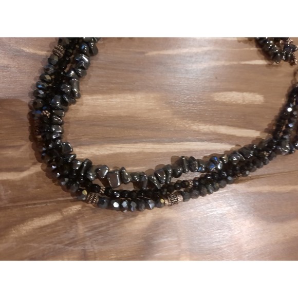 SILPADA Sterling Silver, Black Onyx, & Hematite 3 Strand Vintage Necklace - Picture 3 of 8